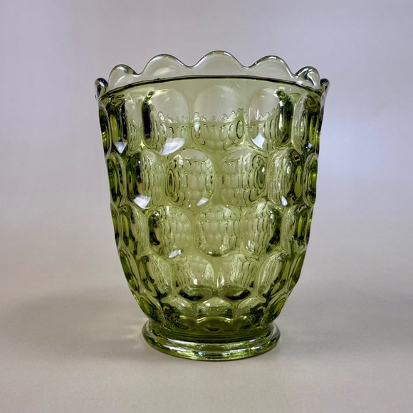 Vintage Fenton Green Thumbprint Glass Creamer & Sugar Bowl Set | Mid-Century - Picture 14 of 14